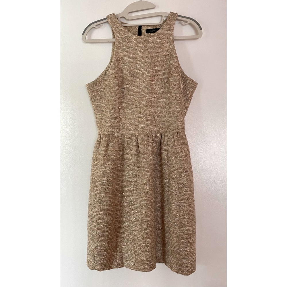 💸 PRICE DROP 💸 ZARA TWEED DRESS WITH COPPER & GOLD THREAD